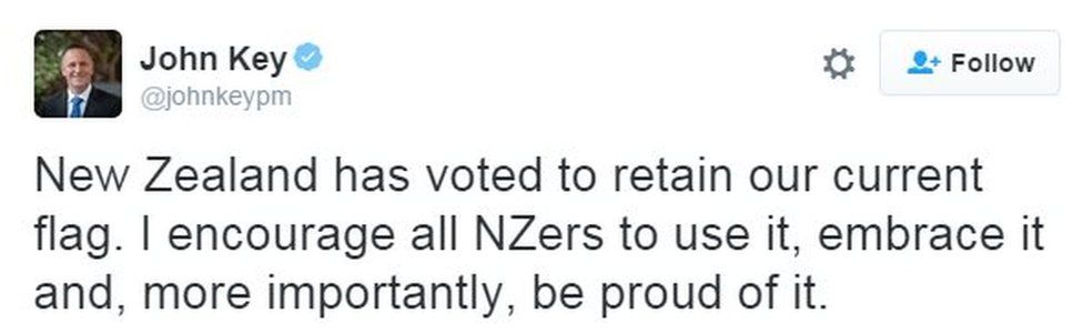 New Zealand has voted to retain our current flag. I encourage all NZers to use it, embrace it and, more importantly, be proud of it.