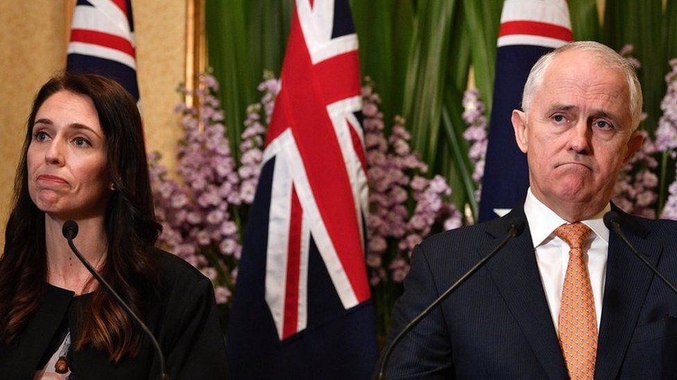Jacinda Ardern and Malcolm Turnbull at their first joint press conference in September 2017