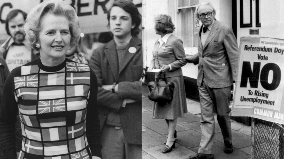 Margaret Thatcher and Michael Foot