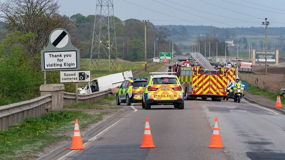 Road accident on the A96 near Elgin