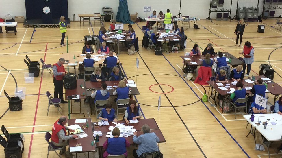 The count centre in Omagh, County Tyrone