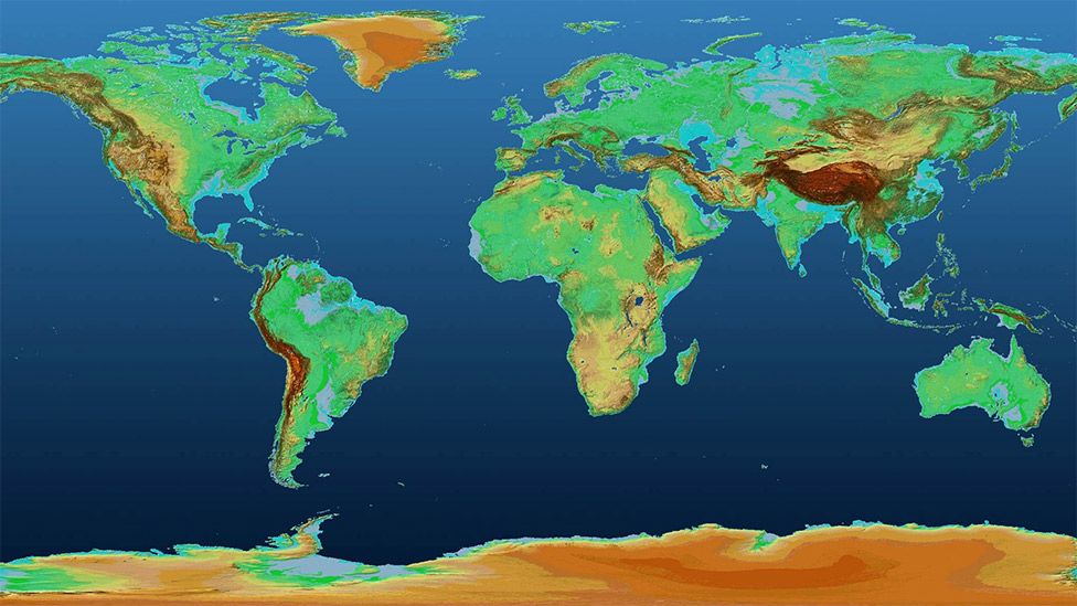 mapa del mundo 3d El espectacular mapa en 3D que muestra la superficie de la Tierra 