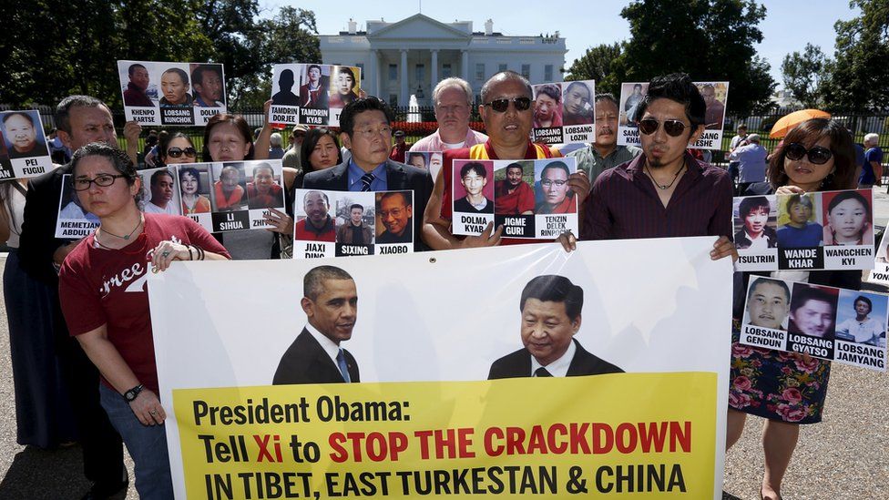 Activists outside the White House