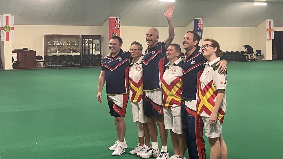 The Open Triples final of indoor bowls at The Island Games 2023