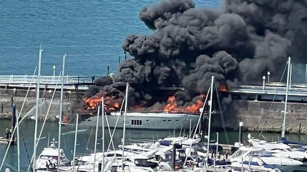 Boat fire