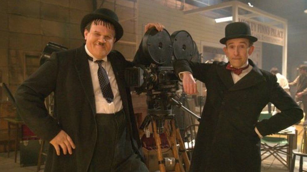 Steve Coogan and John C Reilly playing Laurel and Hardy
