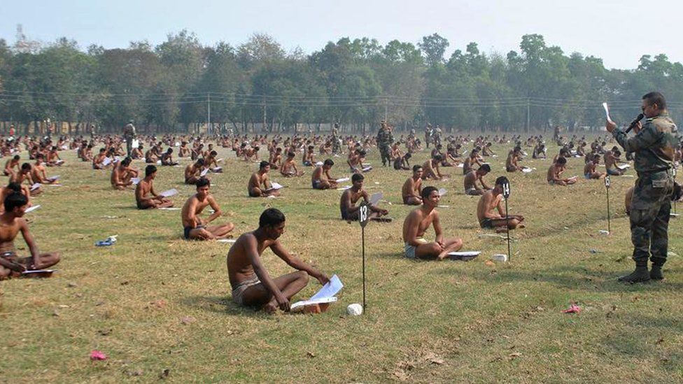 Army aspirants in their underweat