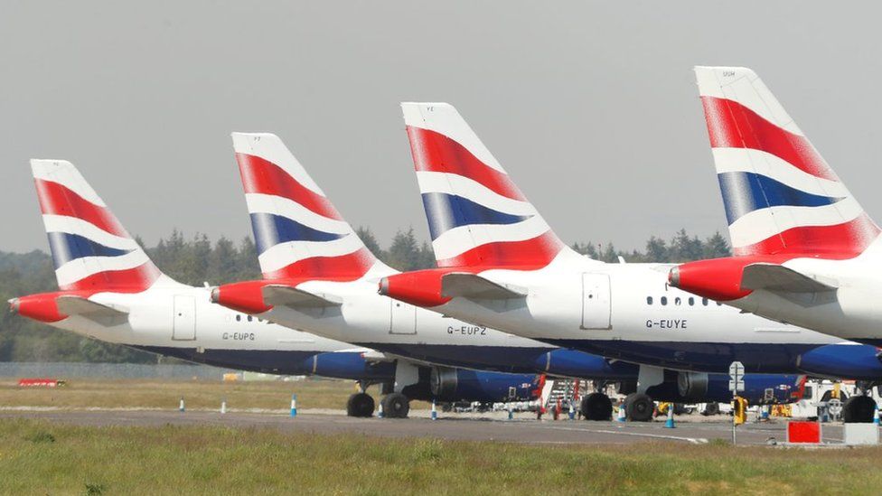 British Airways aircraft parked up