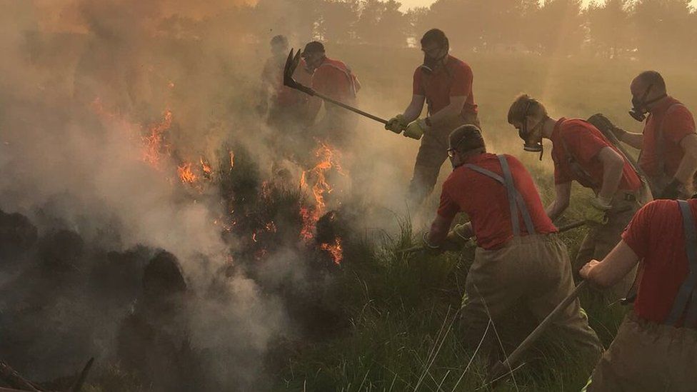 Firefighters at Winter Hill