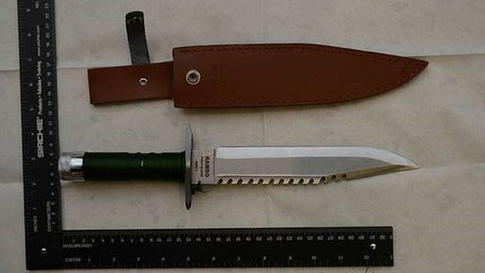 Knives recovered at the scene
