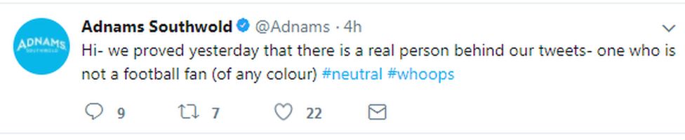 Adnams tweet