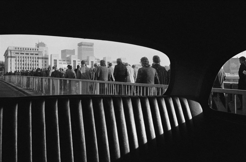 Rush hour on London Bridge for Management Today, 1974