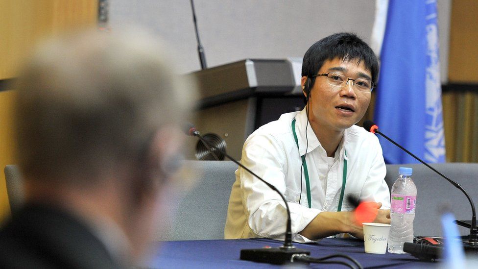 Ji Seong-Ho during a public hearing at Yonsei university in Seoul on August 22, 2013.