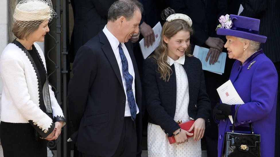 The Earl and Countess of Snowdon and their daughter Margarita with the Queen in 2017