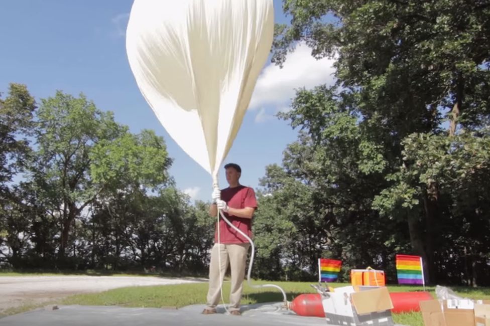 The balloon gave the flag just over three hours in space before it returned to earth