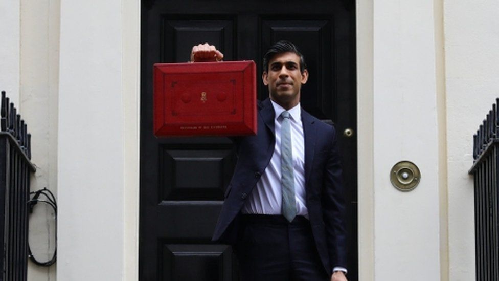 Chancellor Rishi Sunak leaving 11 Downing Street with his red box
