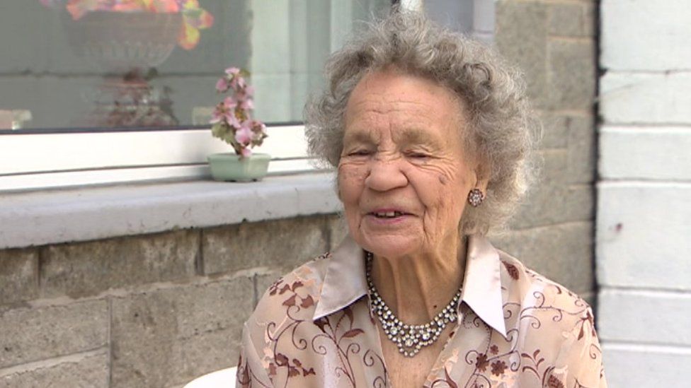 Eva May Cotter, 100 on Monday, remembers people's excitement on VE Day