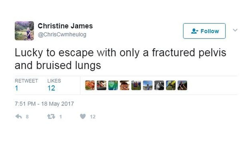 Christine James's tweet