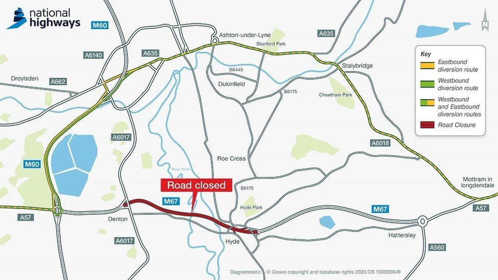 The main diversion route for drivers during the weekend closure