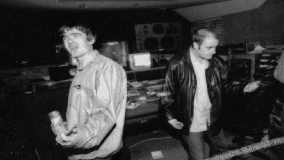 Noel Gallagher and Bonehead from Oasis