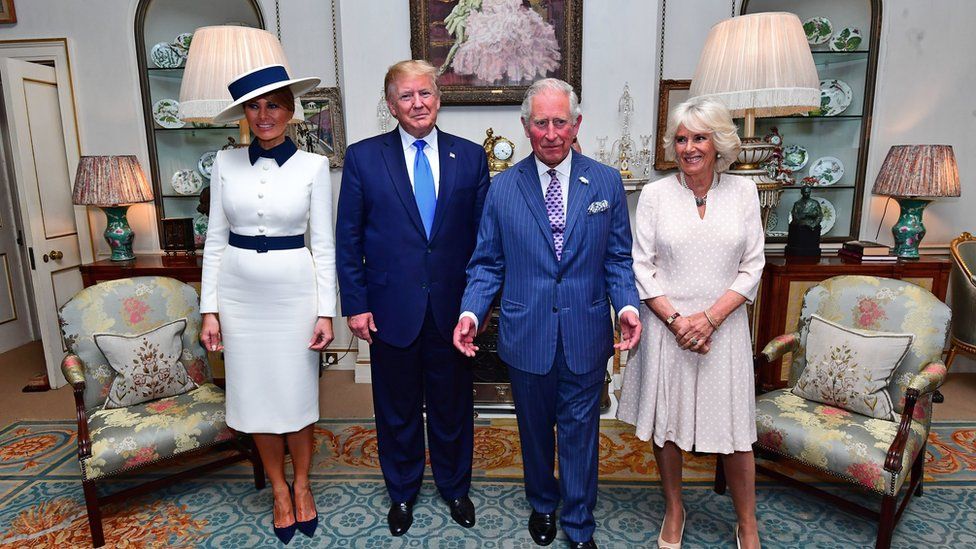 Melania Trump, Donald Trump, Prince Charles and the Duchess of Cornwall at Clarence House