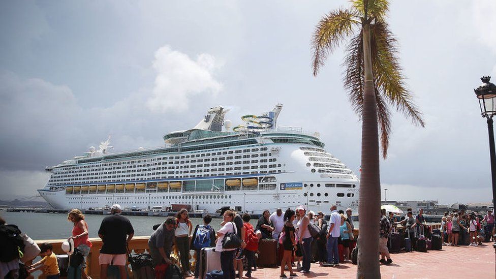 A Royal Caribbean ship docked in Puerto Rico in 2017