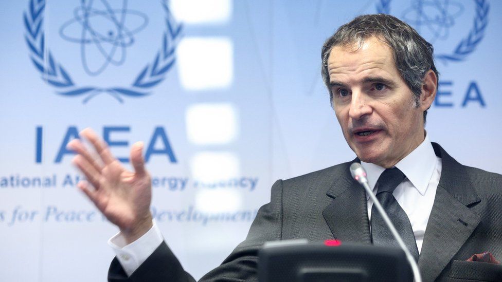 IAEA director general Rafael Grossi at a news conference in Vienna (24 May 2021)
