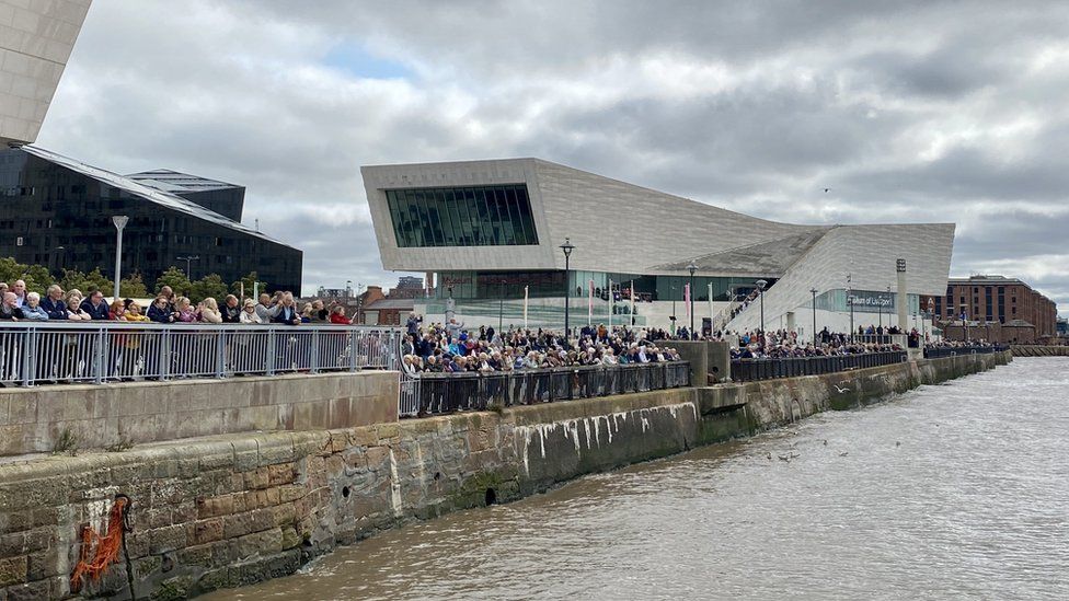 Crowds at the maritime tribute to Queen