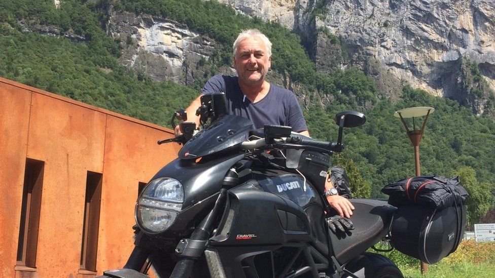 Dr Clive Girdler with motorbike