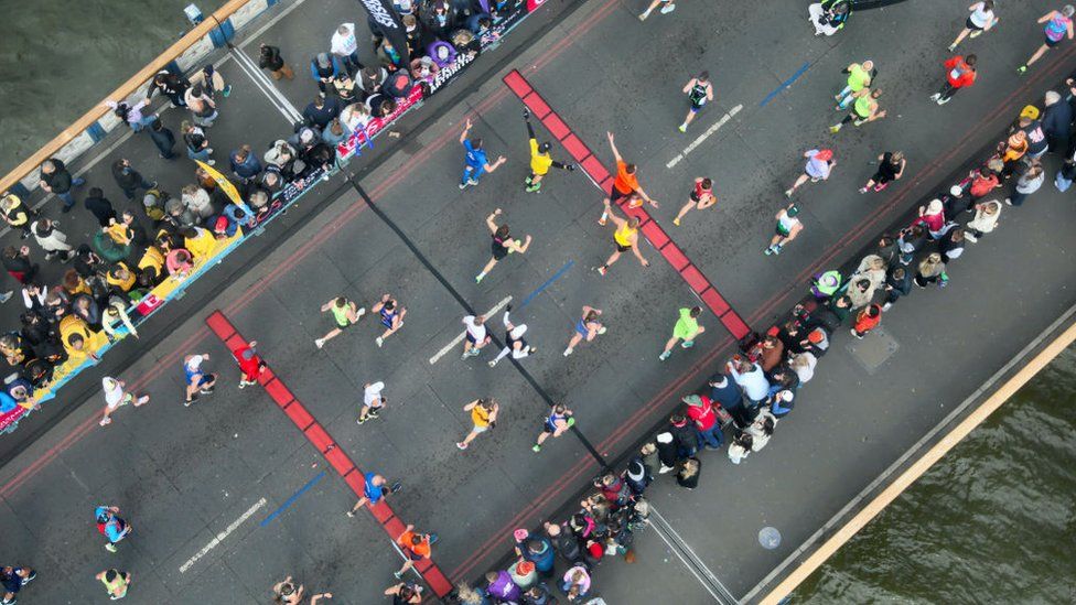 Runners on Tower Bridge