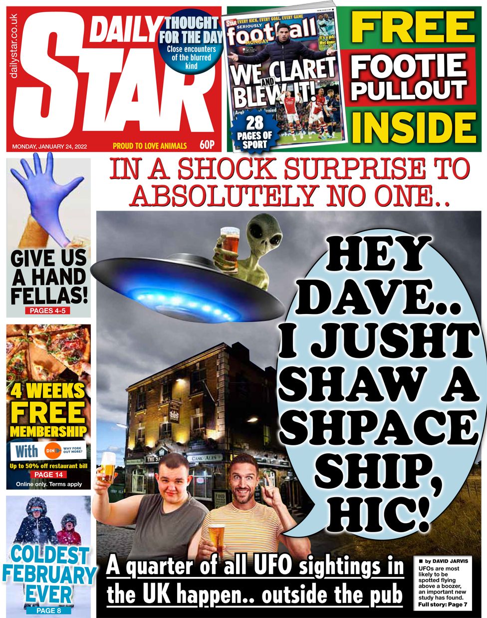 Daily Star front page 240122