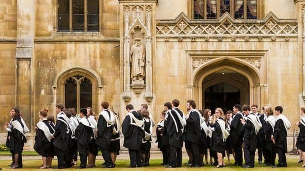 Photos of Cambridge students in gowns