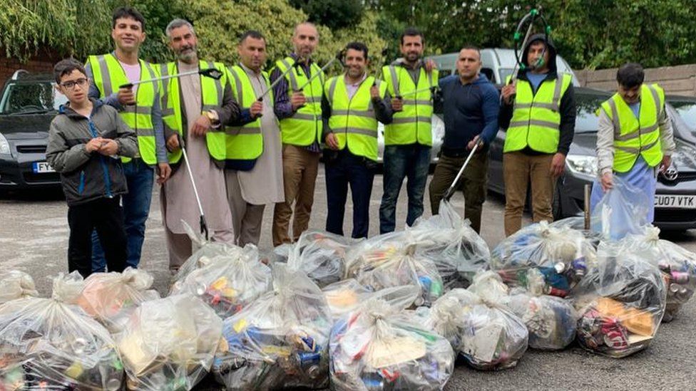 Afghans in Walsall litter picking