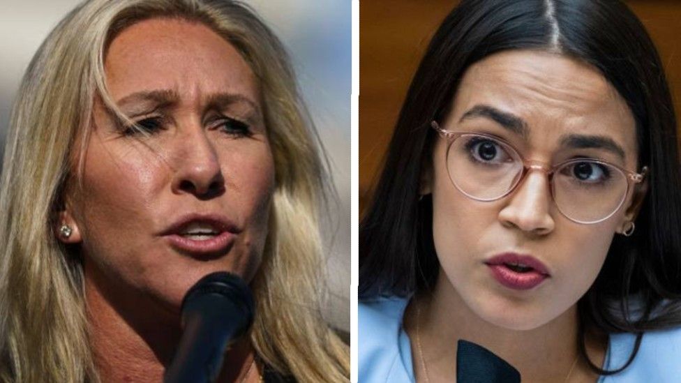 Lawmaker known as MTG (left) and AOC