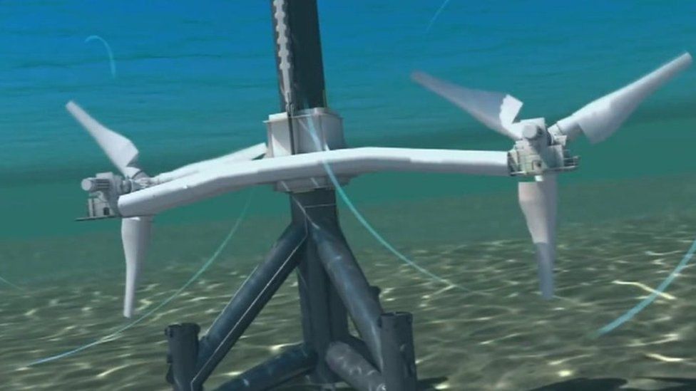 Illustrative underwater turbines