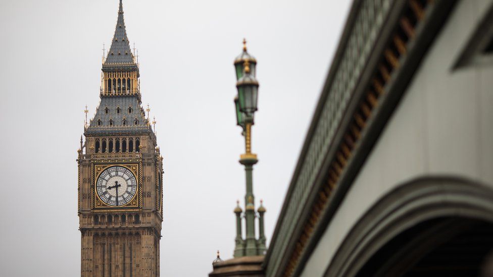 The Elizabeth Tower commonly known as Big Ben stands next to Westminster Bridge on March 10, 2017 in London, England.