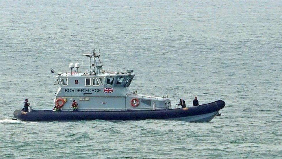 Border Force vessel in the English Channel.