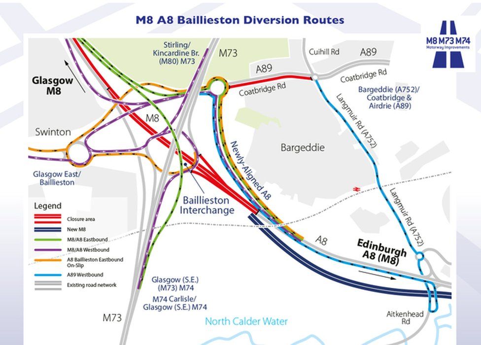 Rush hour drivers avoid M8 roadworks BBC News