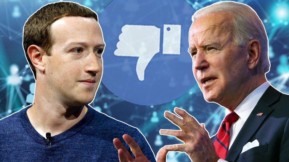 Facebook's Mark Zuckerberg and President Biden