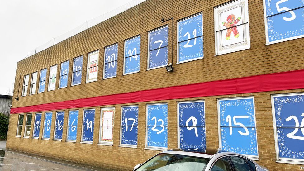 The advent calendar on the BiGDUG building