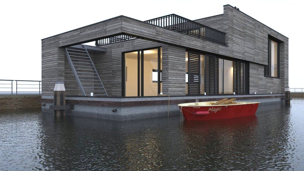 An artist's impression of a floating eco-home
