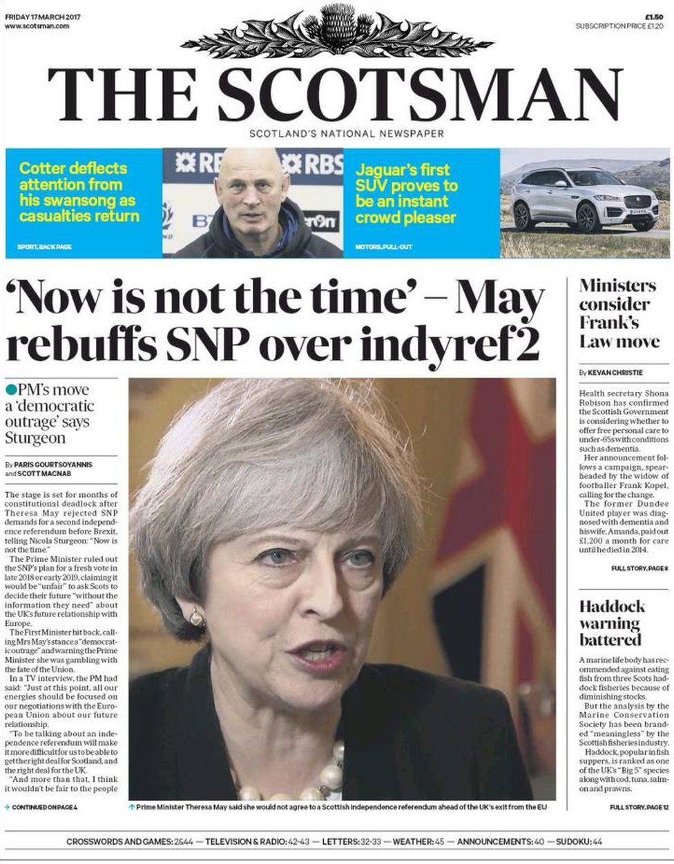 Scotland's Papers: Indyref2 'rebuff' And Trump's 'tap Rap' - BBC News