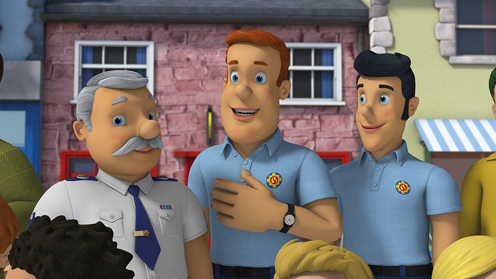 Station officer Norris Steele, Fireman Sam and firefighter Elvis Cridlington