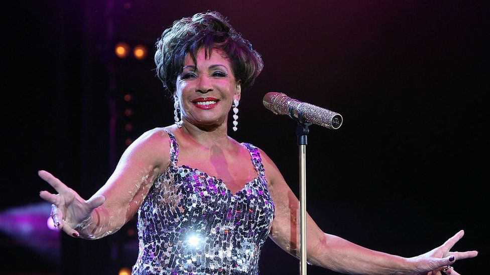 Dame Shirley Bassey performs during the BBC Electric Proms festival at The Roundhouse on 23 October 2009