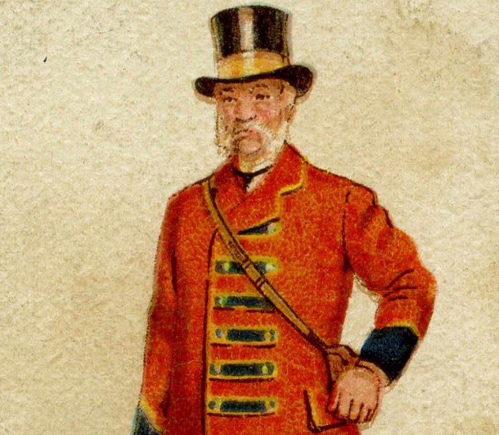 Drawing of a Mail Coach Guard in uniform