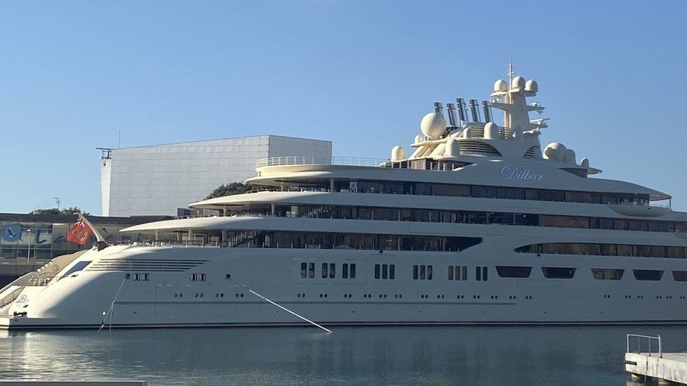 Russian metal tycoon Alisher Usmanov's yacht Dilbar
