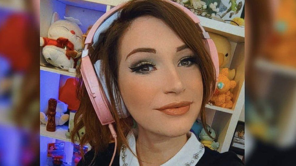 Gamer Lydia Ellery wearing headphones