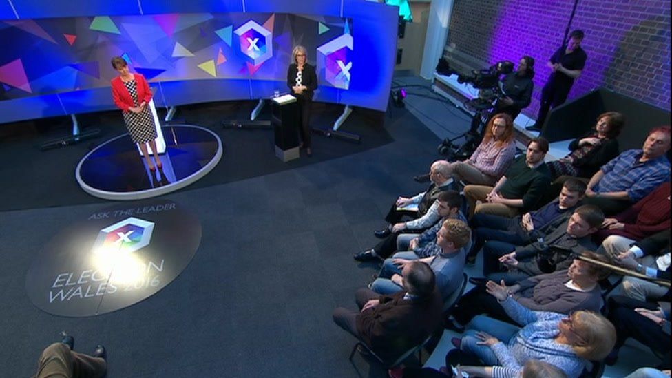 Leanne Wood and audience