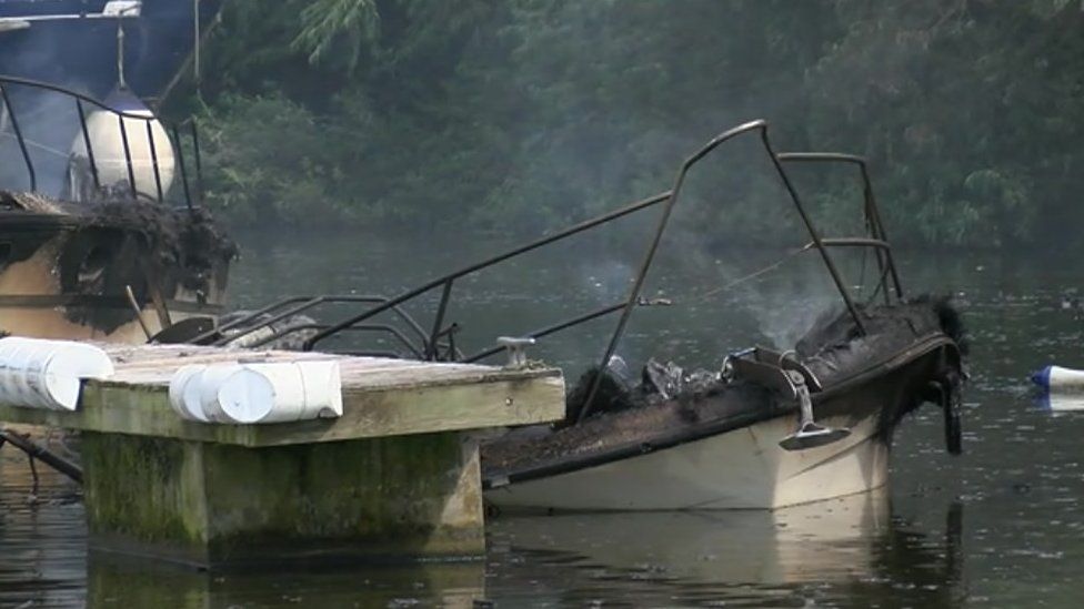 The burnt boat