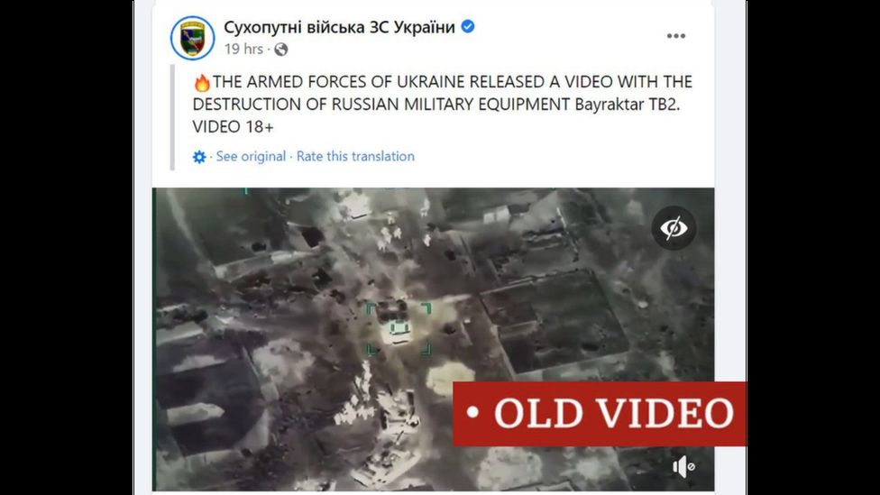 This footage was portrayed as being from the conflict in Ukraine - but was actually shot in Syria